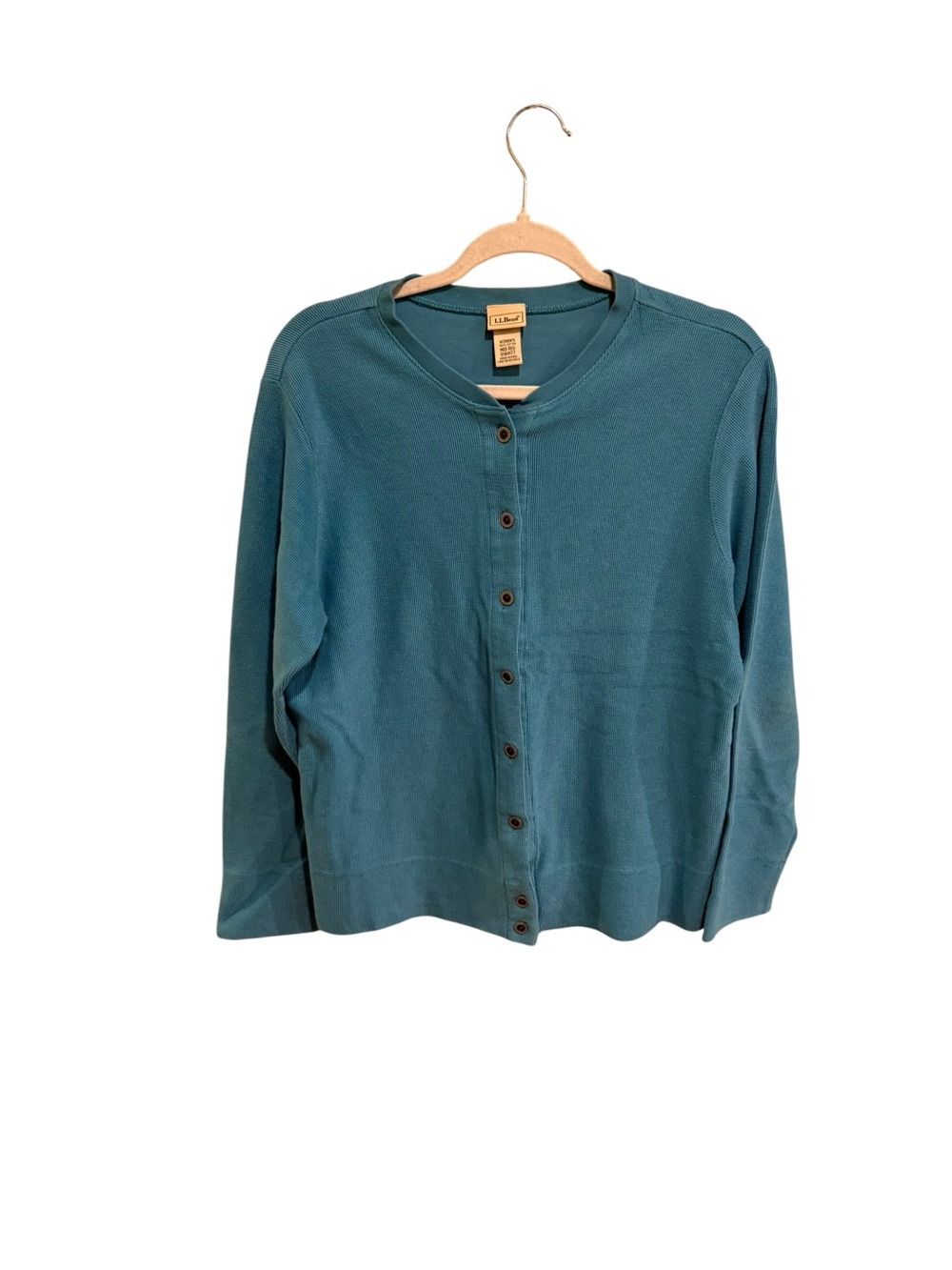 NWOT L.L. Bean 100% Cotton Aqua Button-Front Women's Shirt/Cardigan - Size M